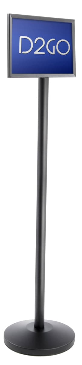Black Stanchion with Sign Frame 