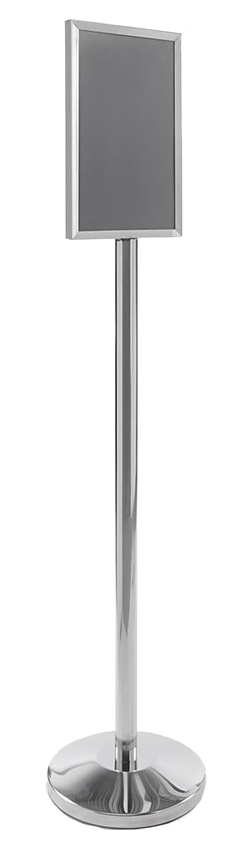Chrome Stanchion with Sign Holder 
