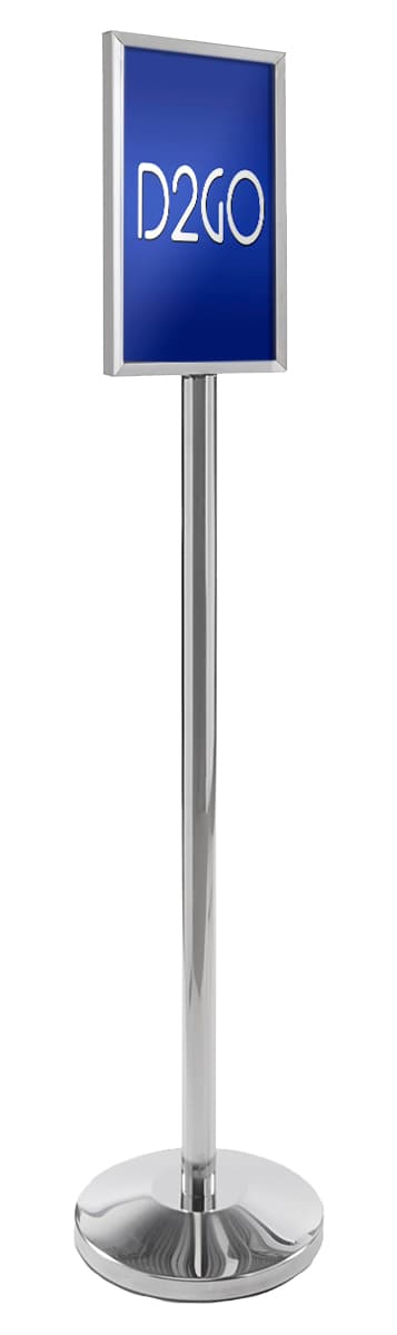 Chrome Stanchion with Sign Holder 
