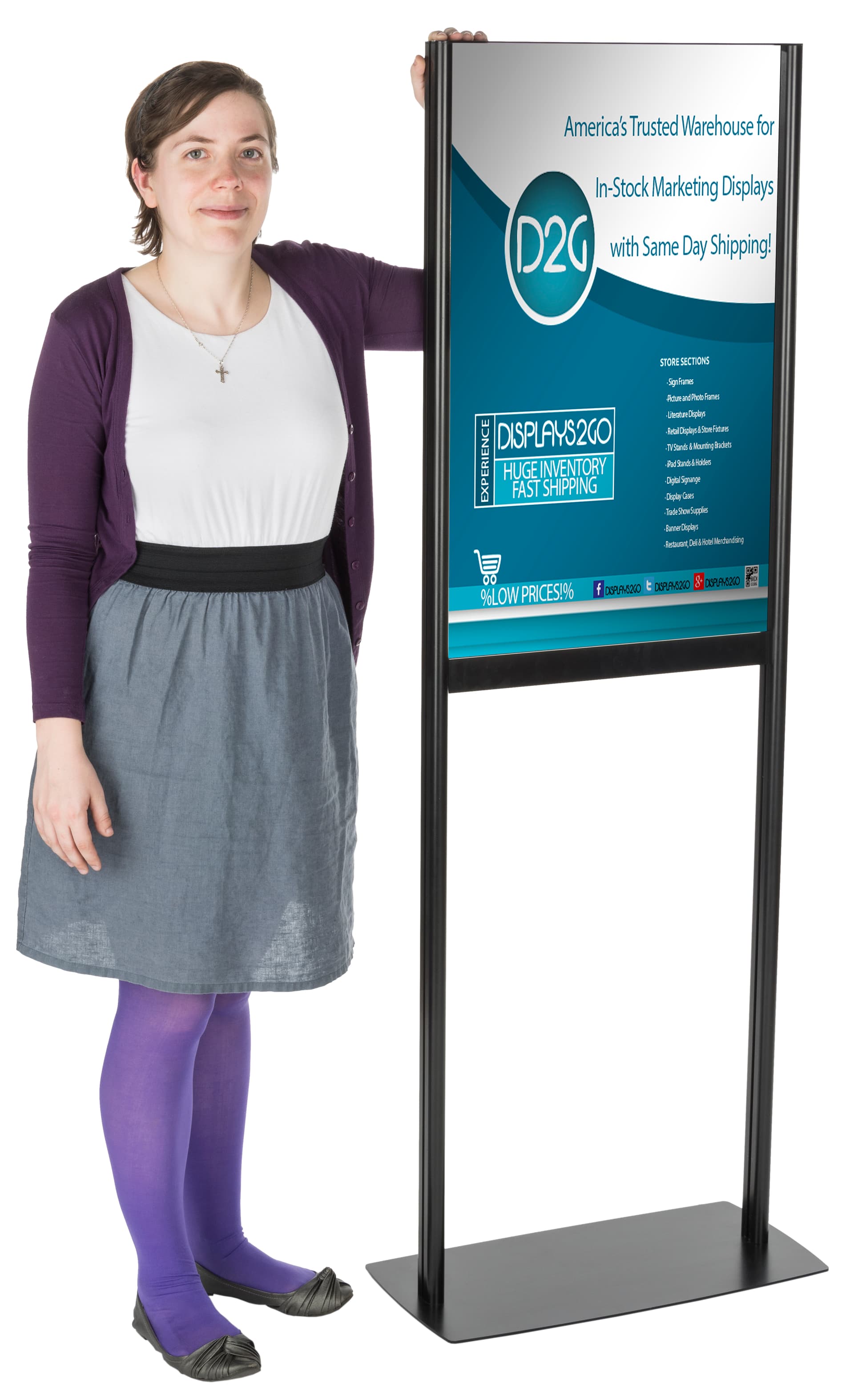 Floor Standing Adjustable Poster Stand