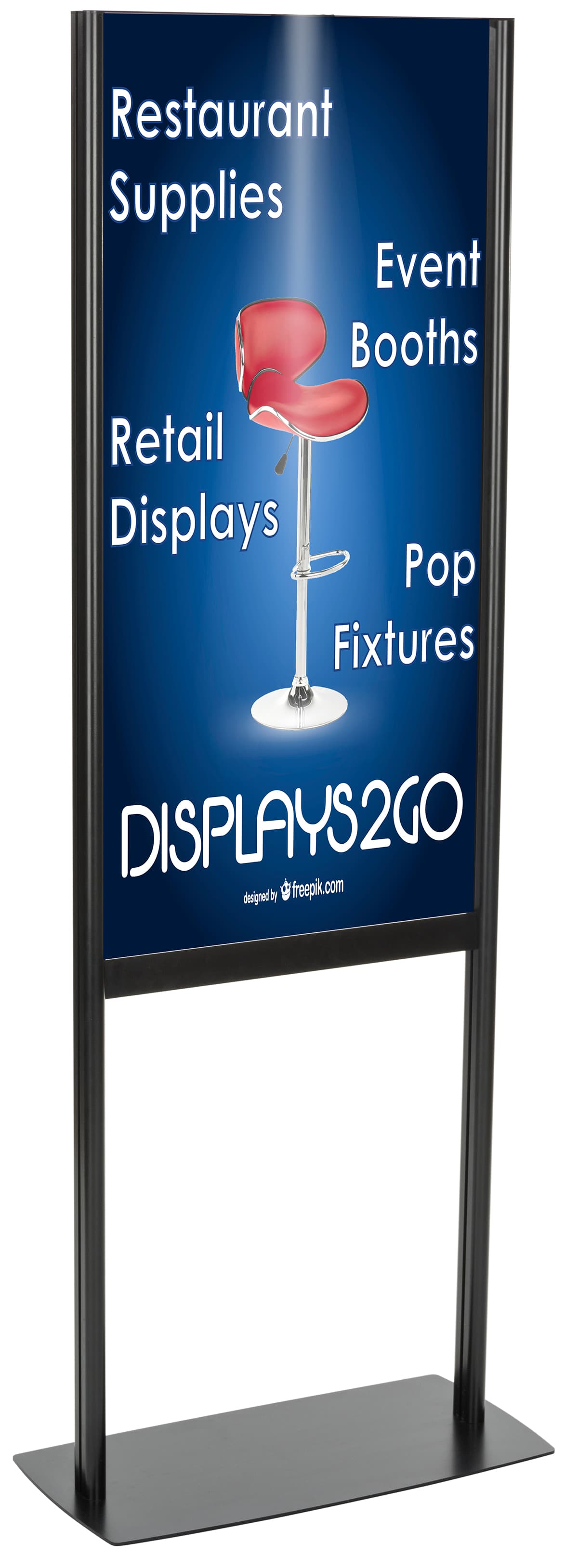 Black Powder-Coated Adjustable Poster Stand