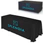 Convertible 8' or 6' Table Cover with 1 Color Custom Imprint - Black