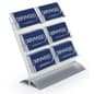 6-Pocket Business Card Holder for Tabletop, Snap-On Base - Clear