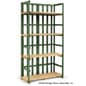 Wooden Retail Shelving Unit w/ Four Removable Shelves - Oak & Green