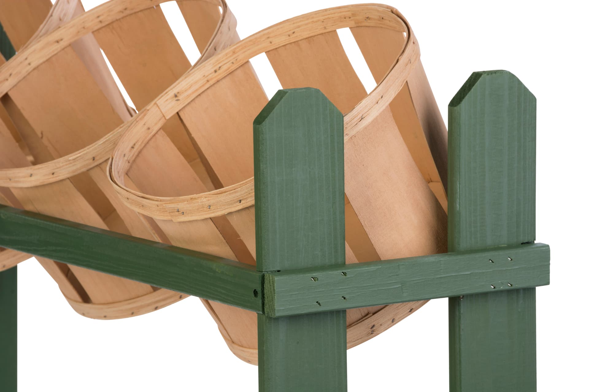 Wood Basket Display with Removable Bins