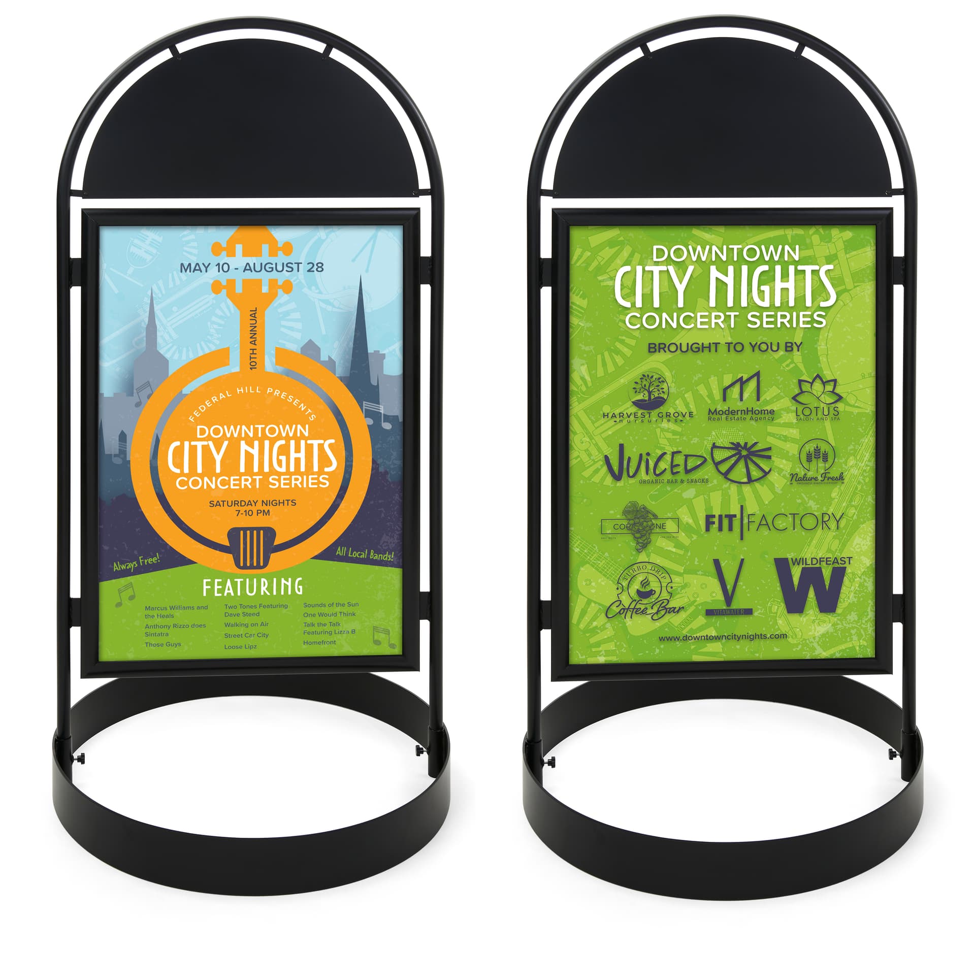 Pavement sign with header and double sided design 