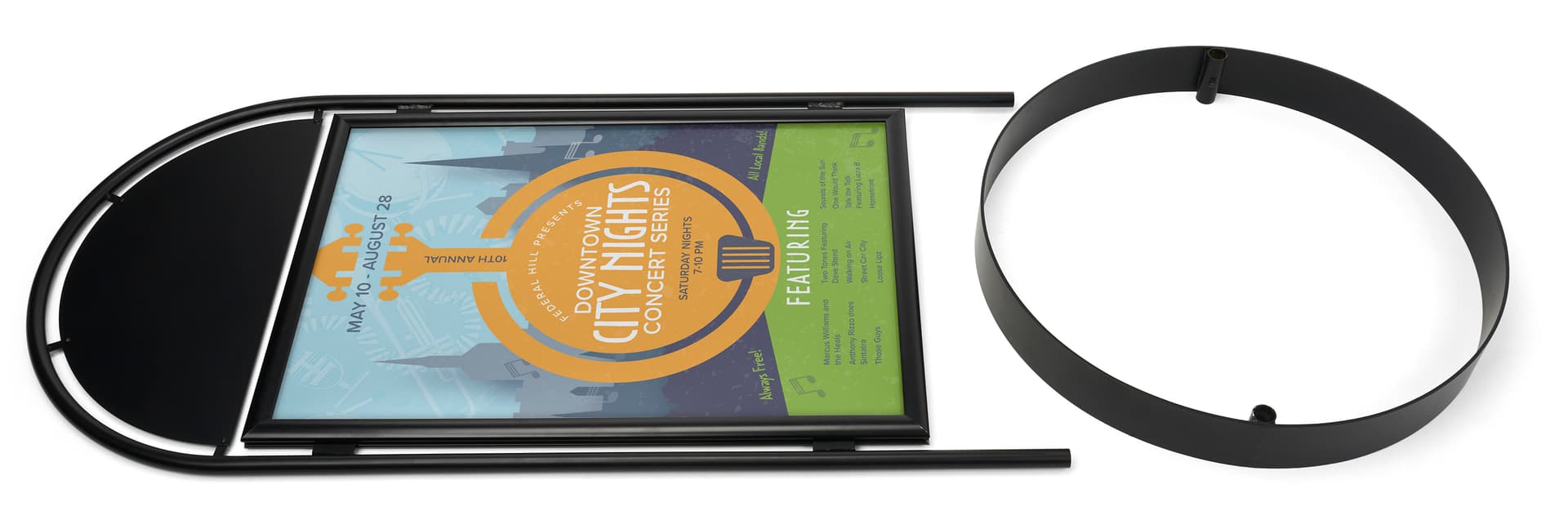 Pavement sign with header and portable design 