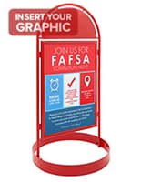 Pavement sign with header and weather resistant design 