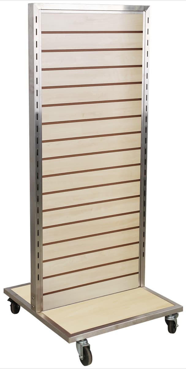 Rolling Slatwall Gondola with Maple Panel