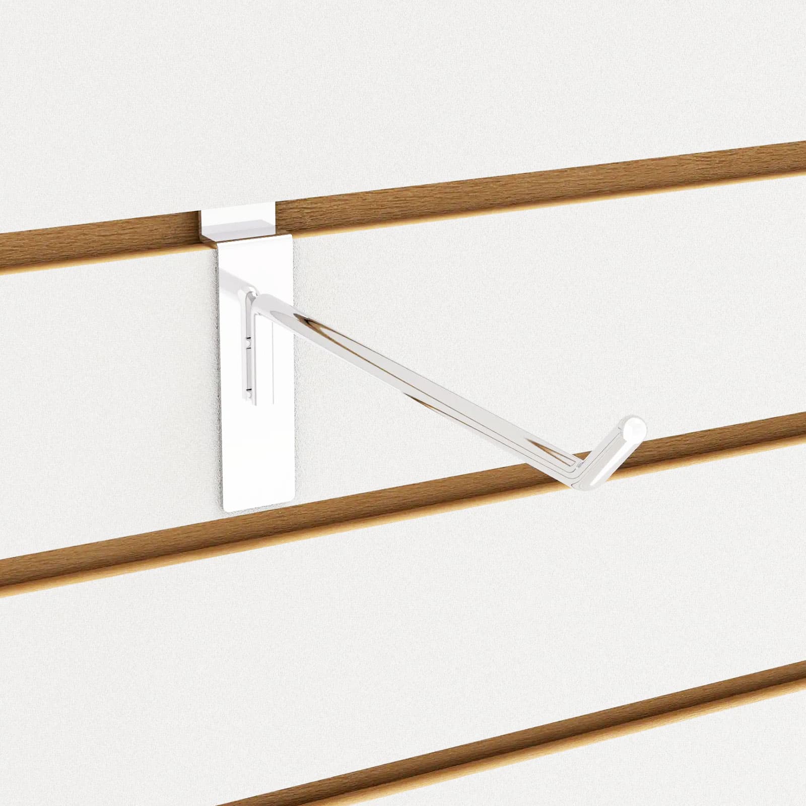 Slatwall hooks work well with slatwall panels of any color
