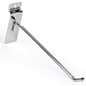 8" Metal Slatwall Peg Hook, Angled Tip, Set of 25 - Chrome