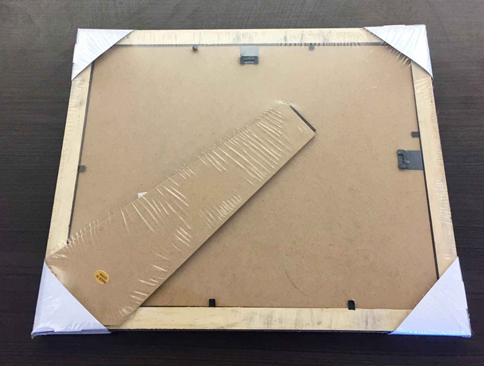 black picture frame, rear view