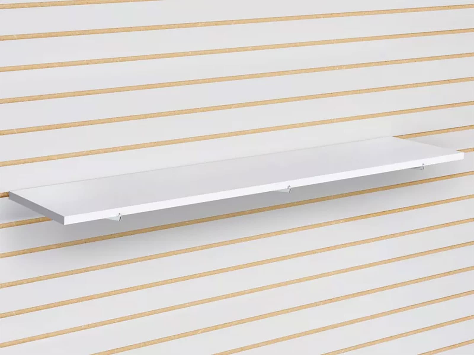 Slat wall shelf can be mounted anywhere along the channels