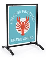 Double-sided 22x28 custom metal sidewalk hanger stand 