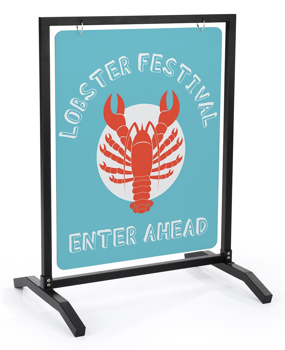 22x28 custom metal sidewalk hanger stand including printing