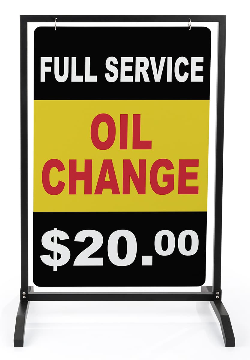 T-base 24x36 black swinging sidewalk sign holder