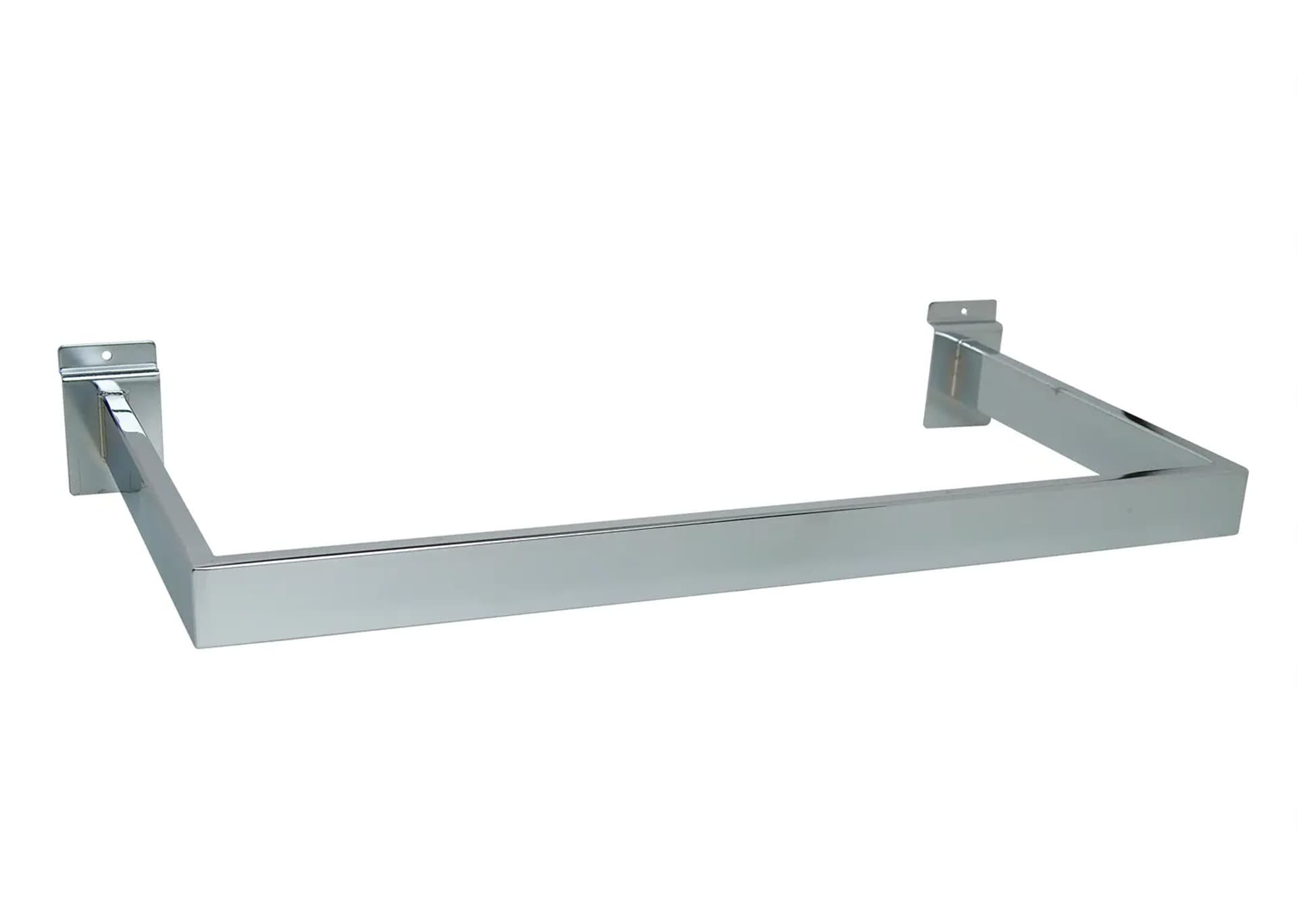 Slatwall U-shaped hangrail in chrome