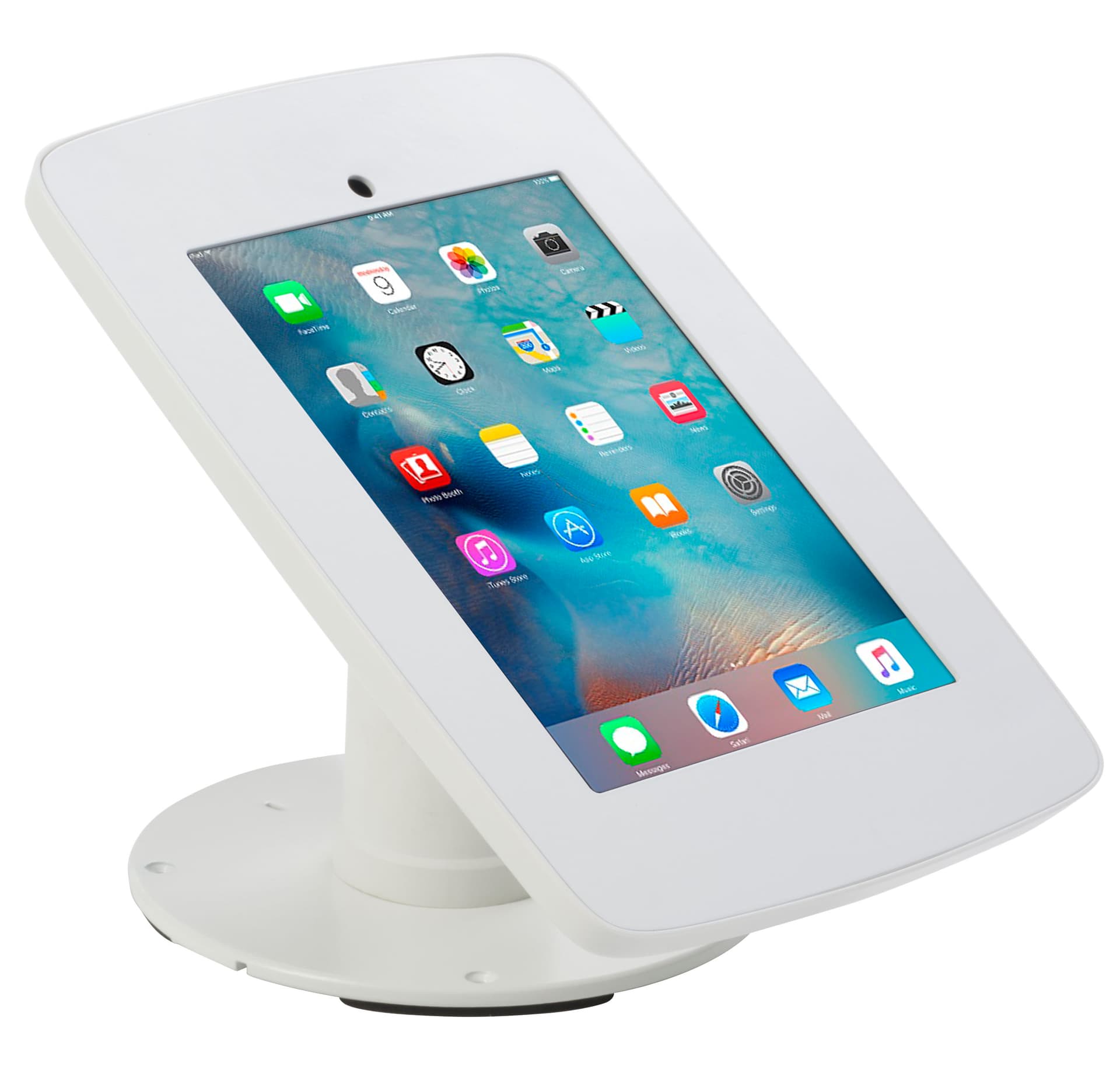 White iPad Checkout Stand for Tabletop Mounting