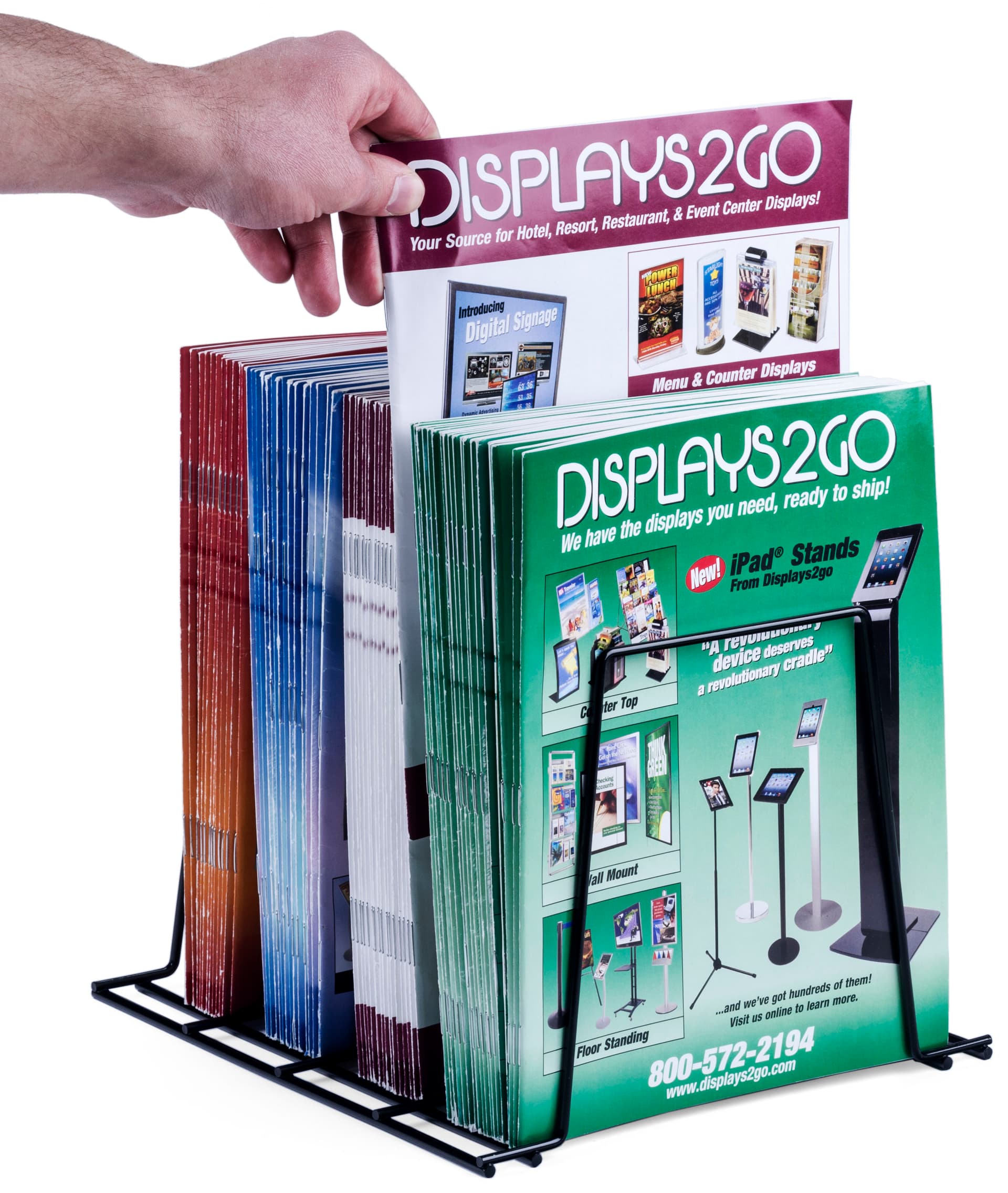Wire Magazine Merchandiser Rack | Holds 18”h Materials | Displays2Go