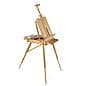 Wood Art Easel for Floor with Storage Compartment, Tilting - Natural