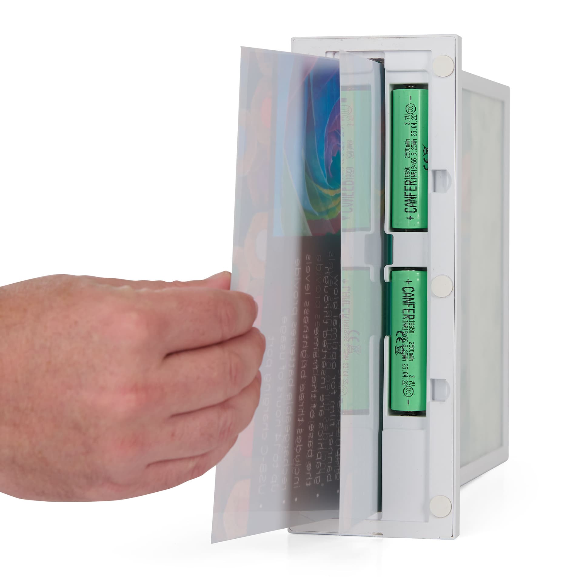 Tabletop LED sign holder accepts A4 size printed inserts