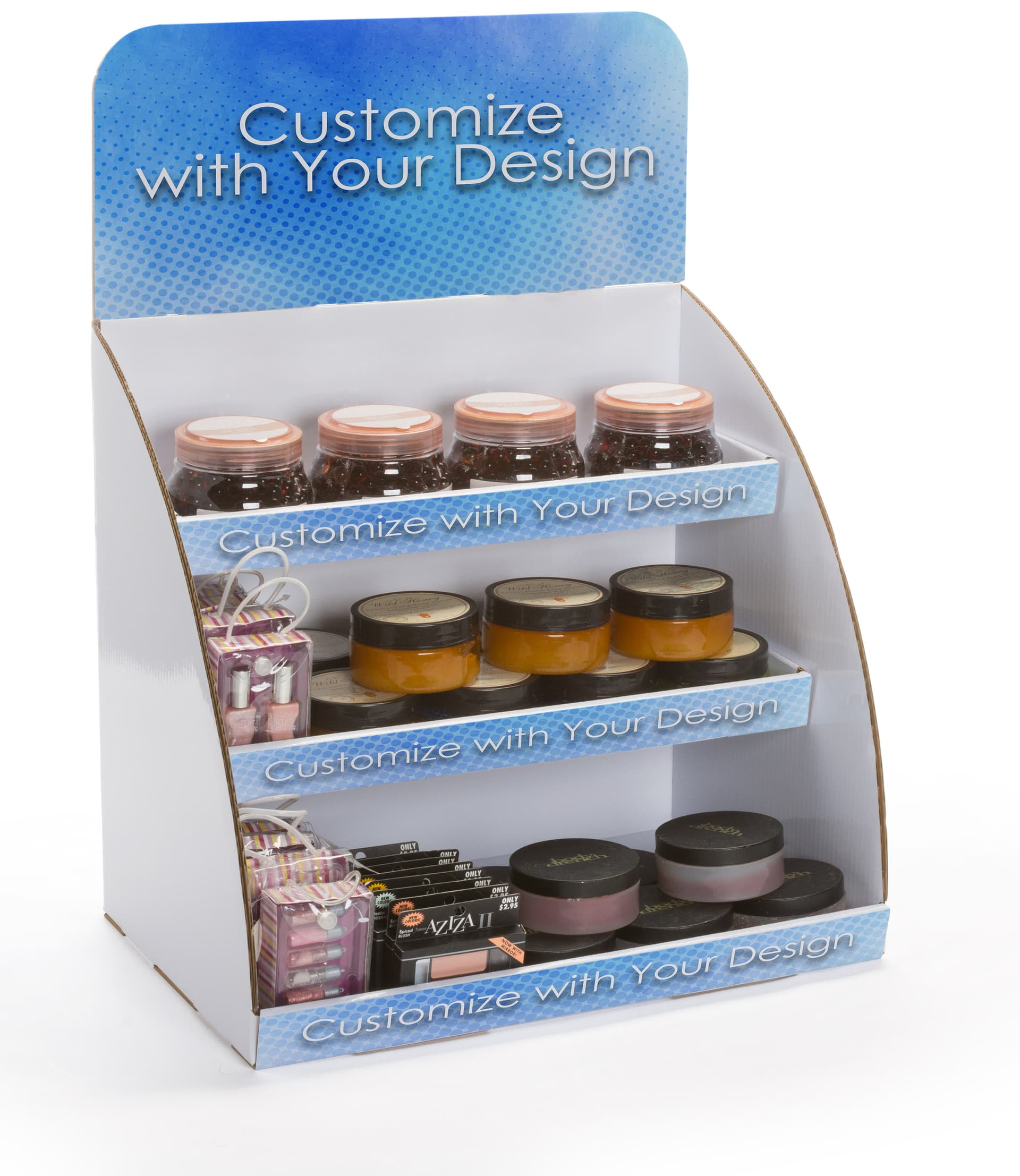 3-tiered custom corrugated POP display 