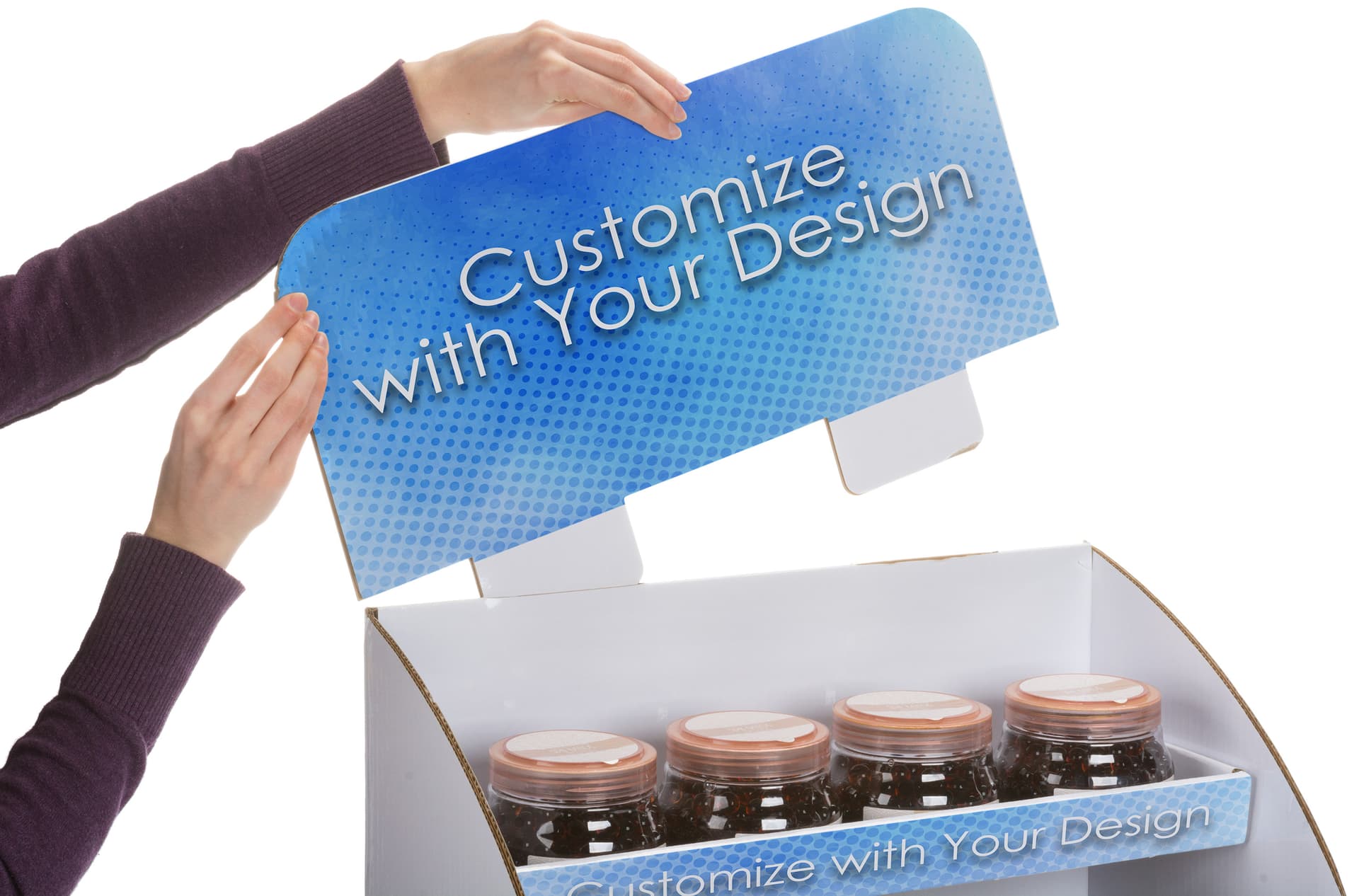 Custom corrugated POP display with removable header