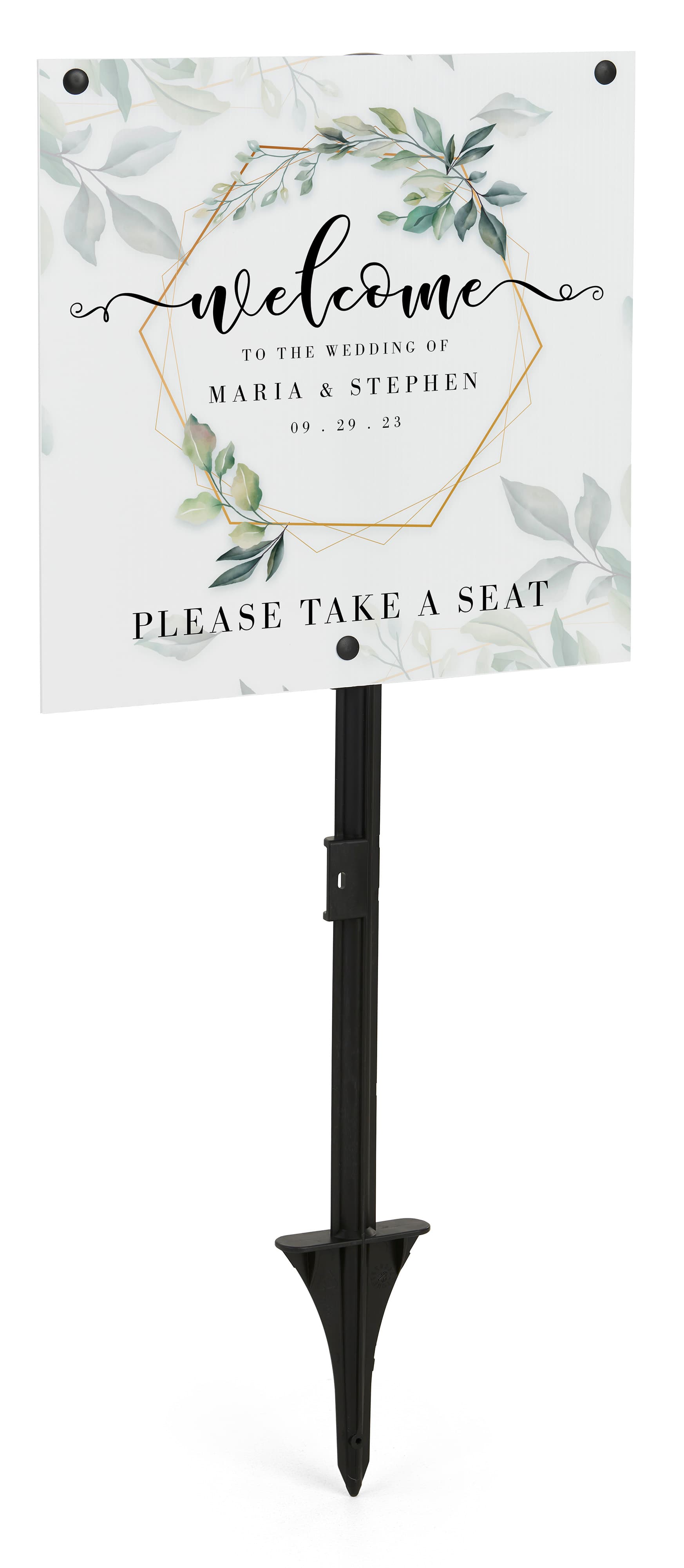 Custom Coroplast® graphic for TCADREBLK sign stake with landscape orientation