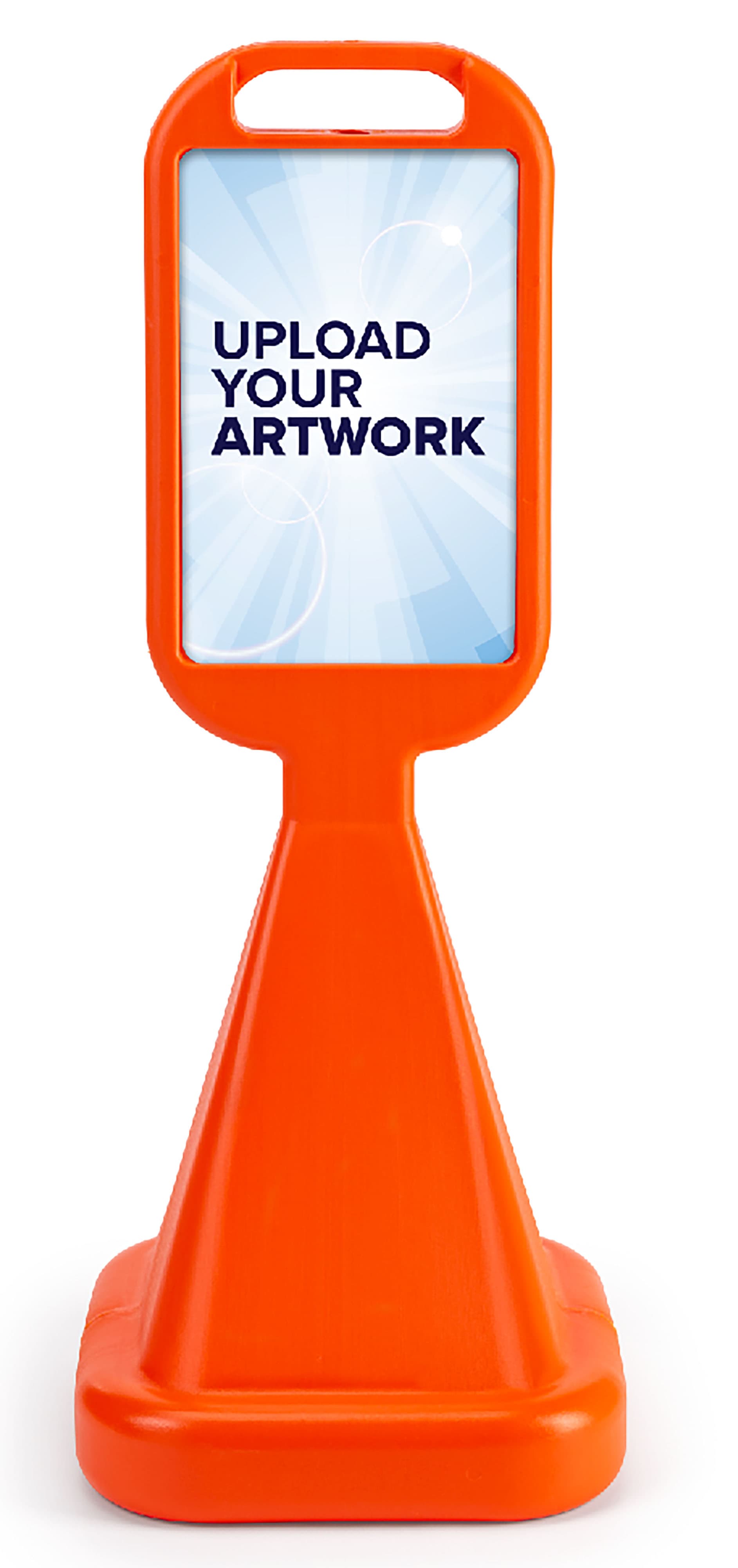 Traffic cone sidewalk sign with customizable graphics