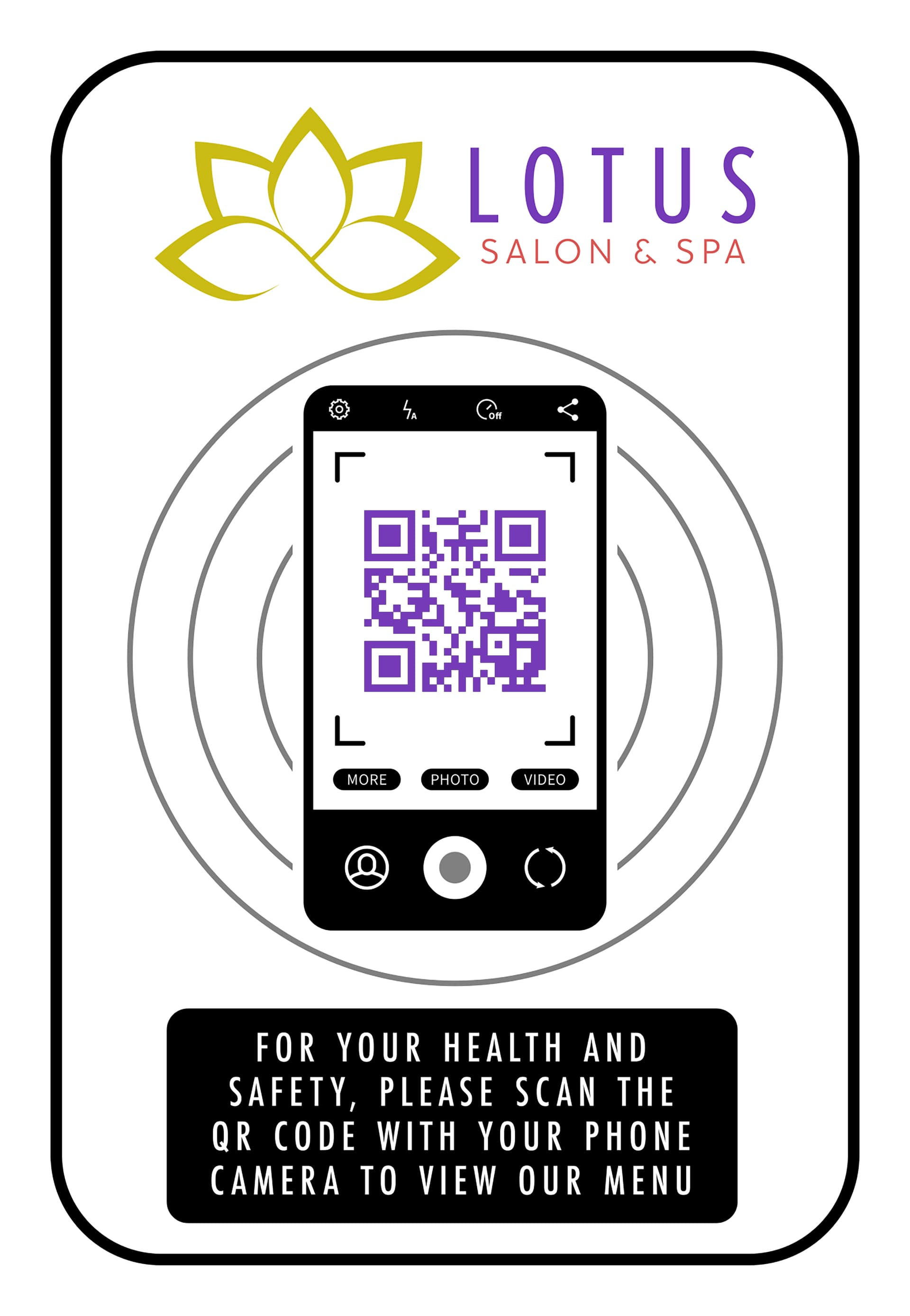 Custom QR code stickers with menu messaging as a paperless brochure