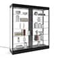 72" Glass Display Case w/ LED Lights, Wheels, Locking Sliding Door 