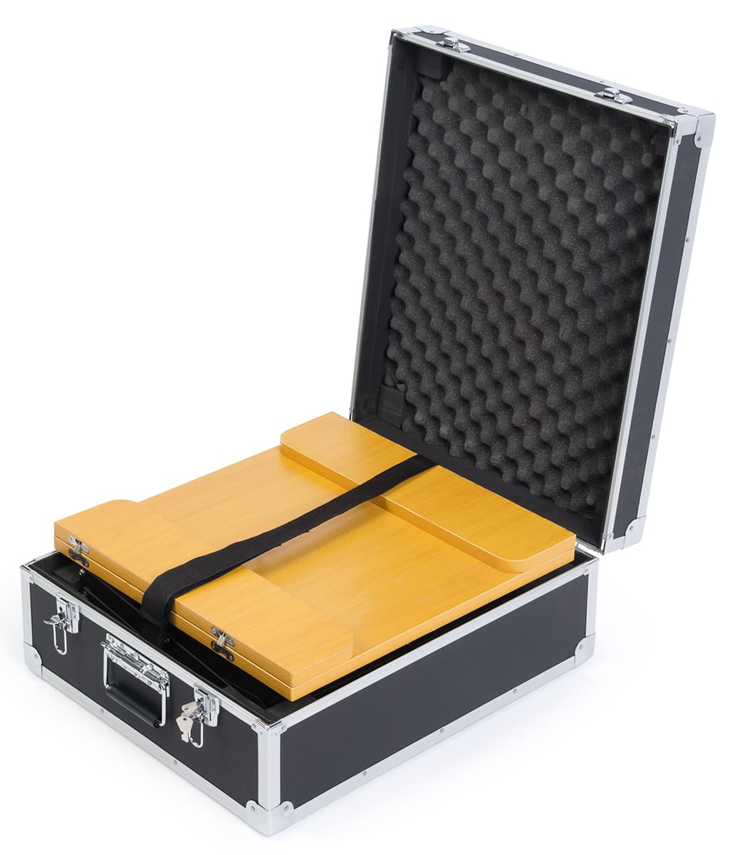 Folding Magazine Rack with Tabletop and Lockable Carrying Case