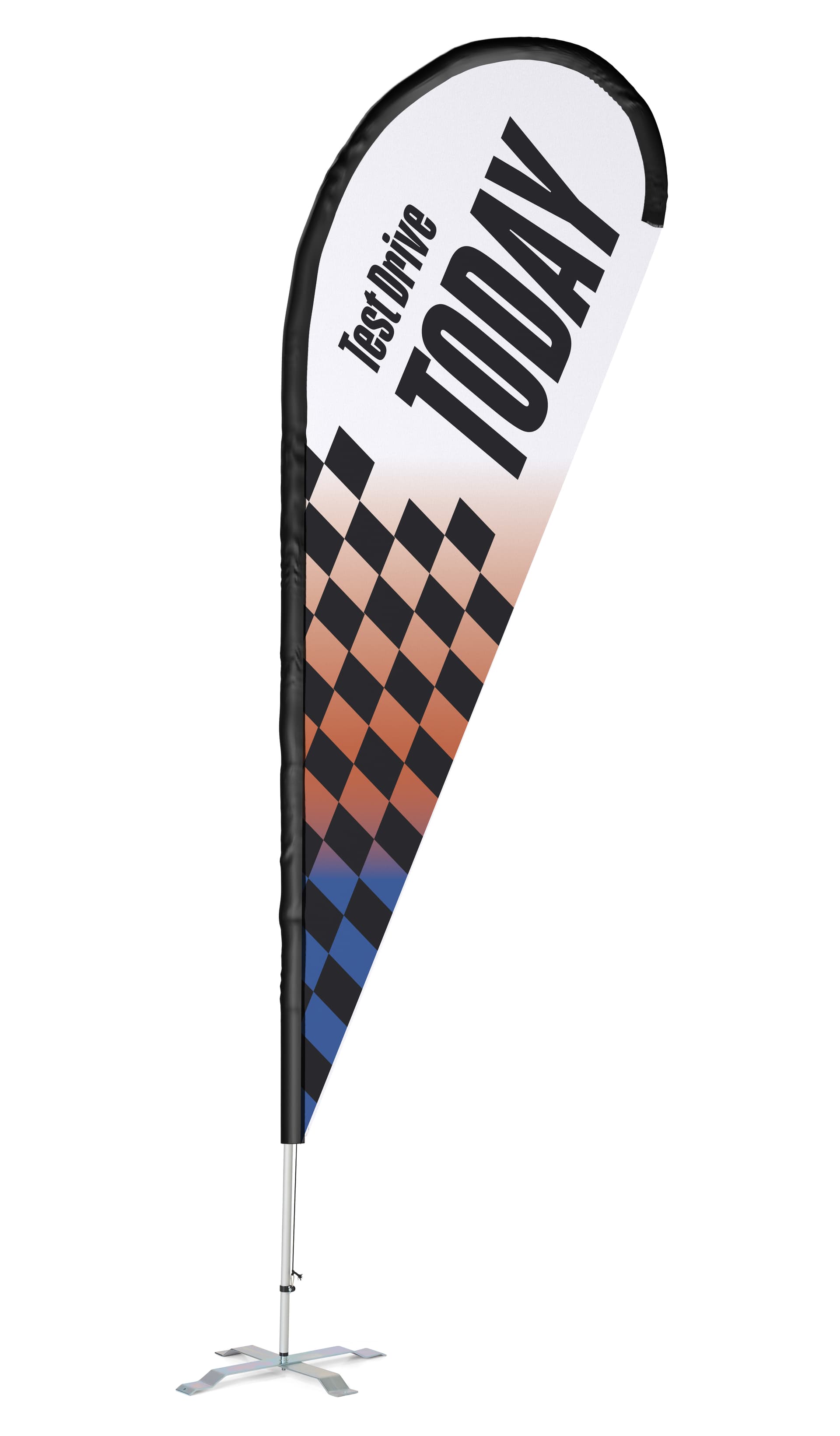 Outdoor Teardrop Flag features your custom artwork
