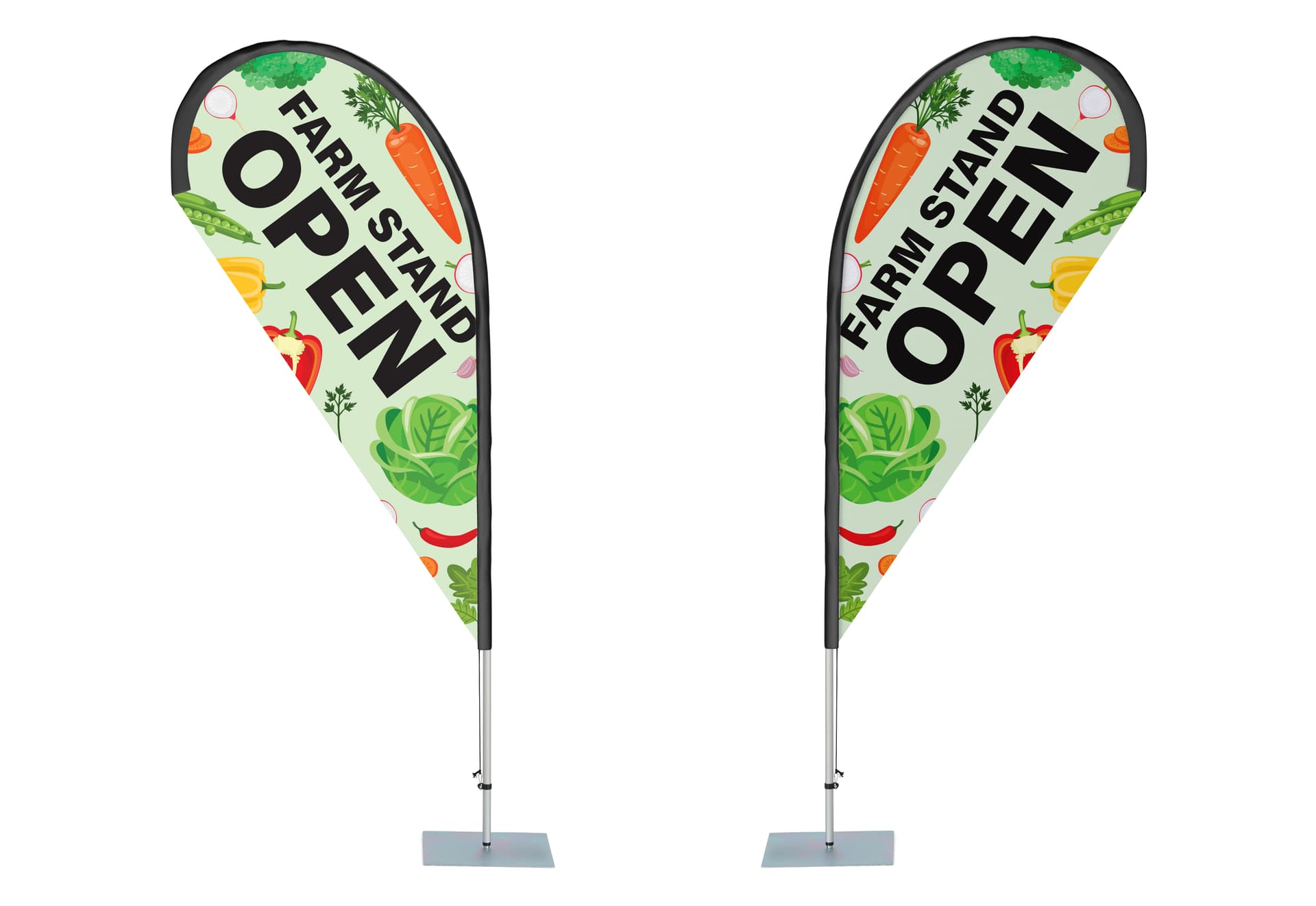 Custom Teardrop Flag is double-sided
