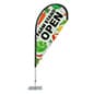 Custom Outdoor Teardrop Flag w/ Square Base, Double-Sided - Full Color Printing