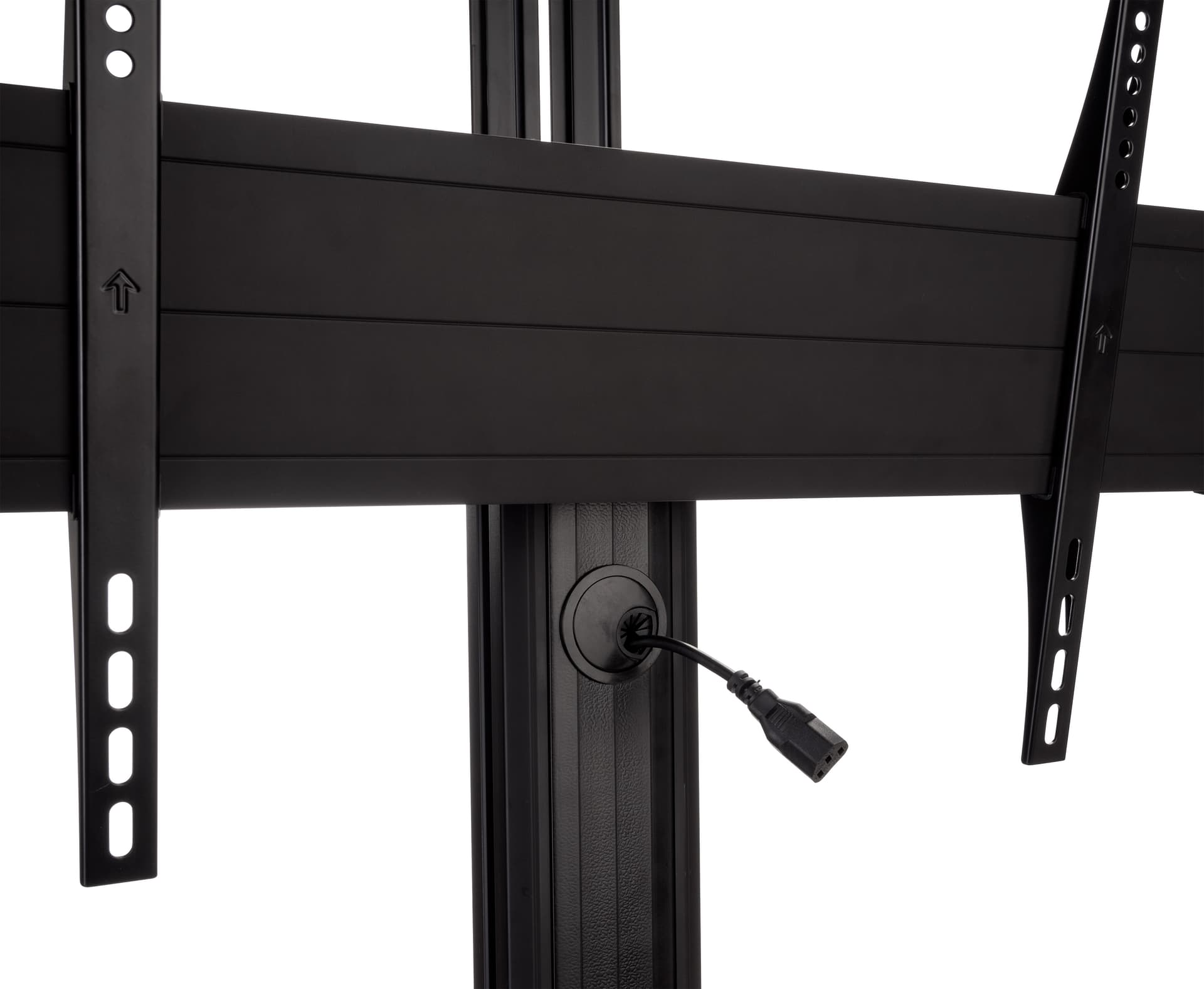 Widescreen monitor stand on wheels with cable management