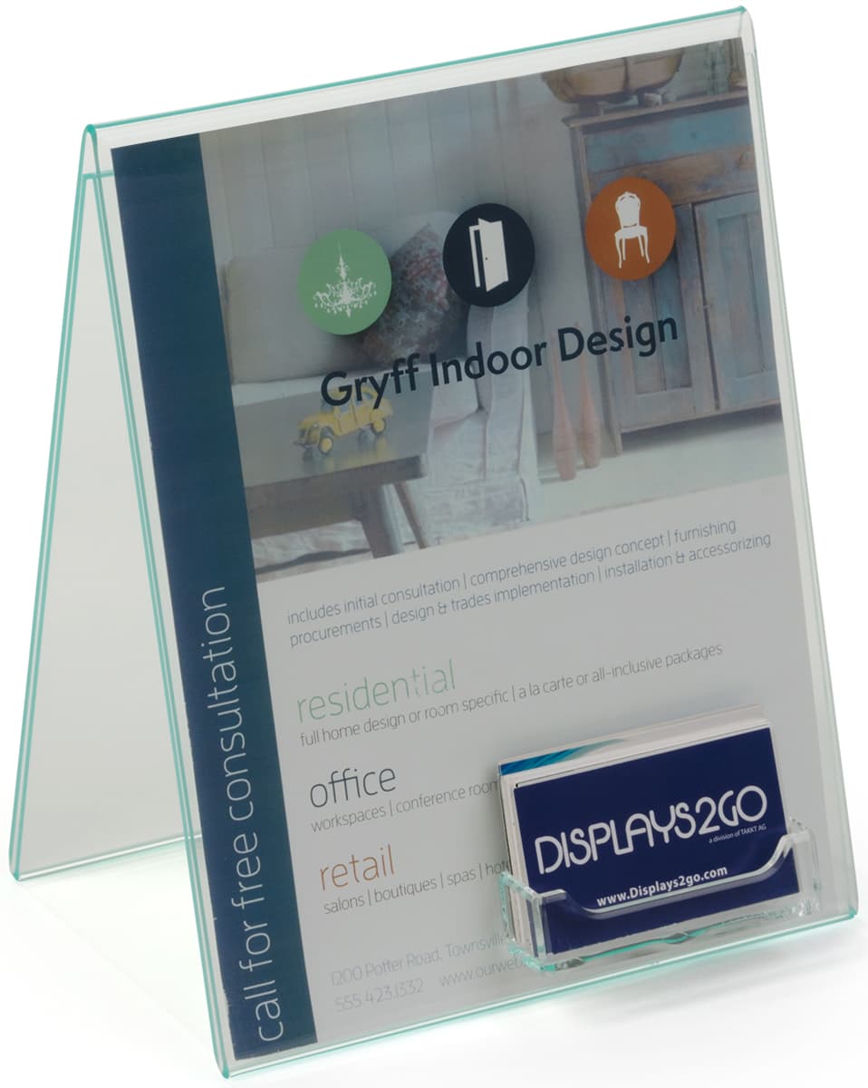 8.5" x 11" Bent Acrylic Sign Holder