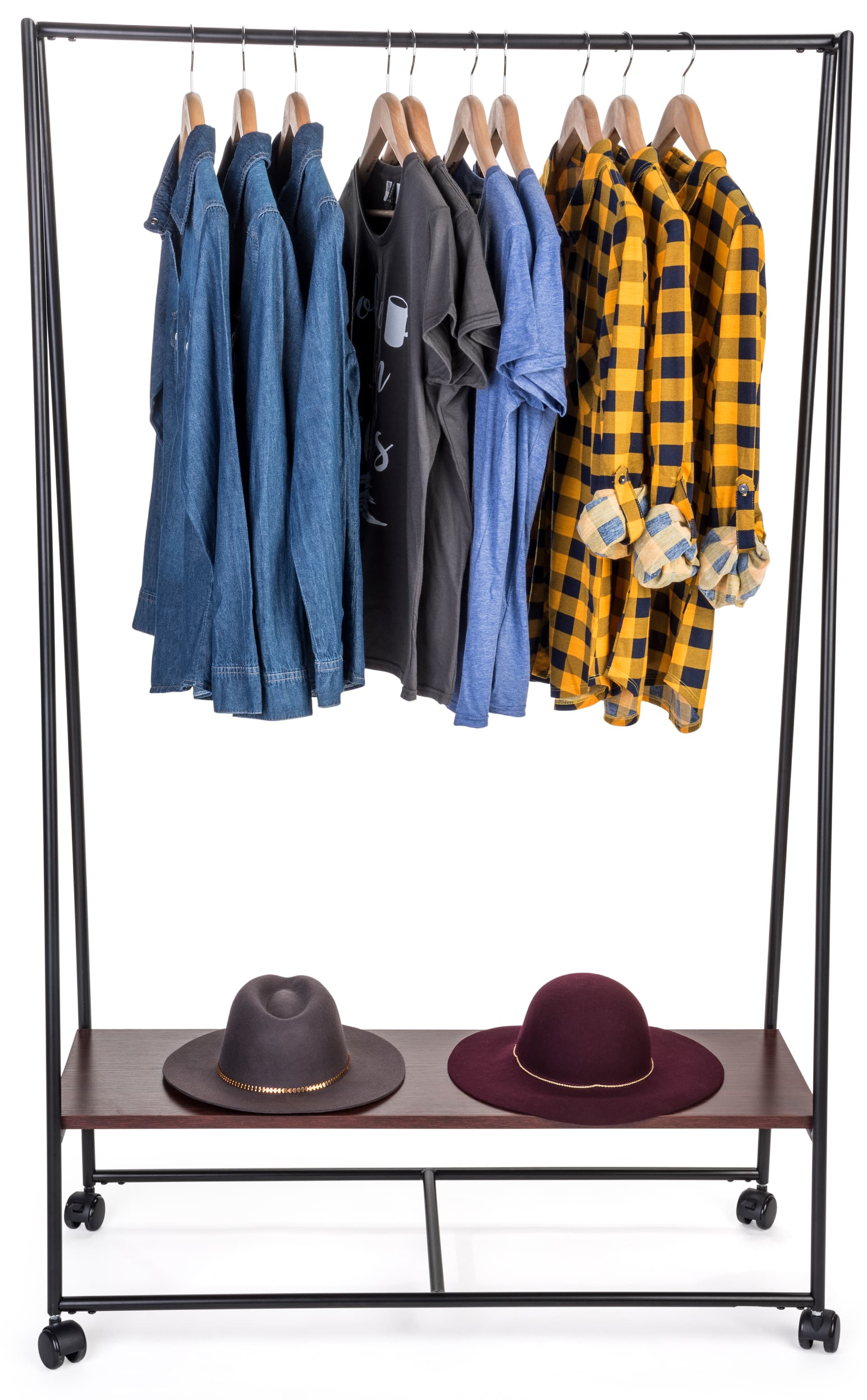 Pipe A-Frame Clothes Rack with Single Rail