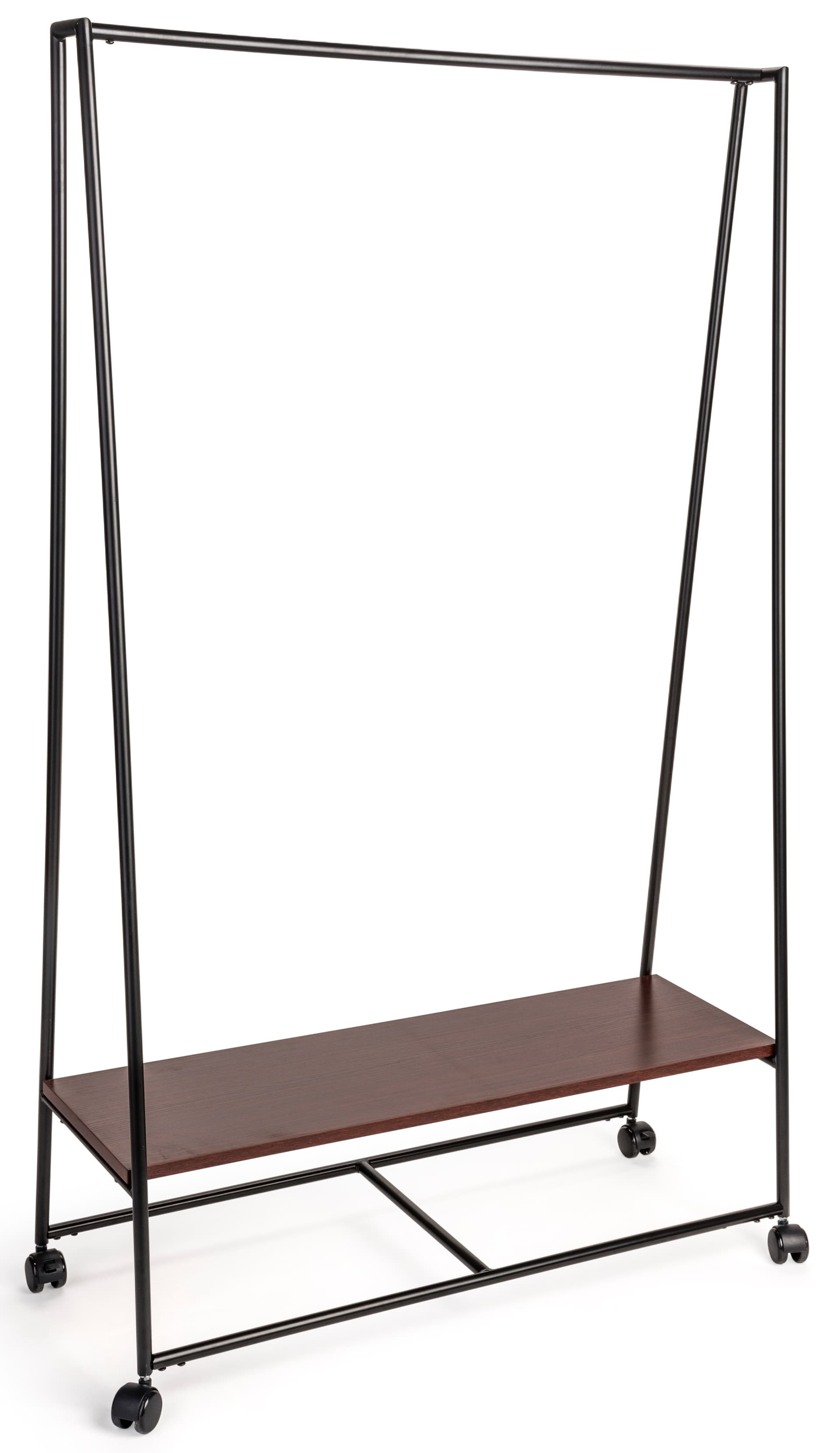 Pipe A-Frame Clothes Rack with Wood Shelf