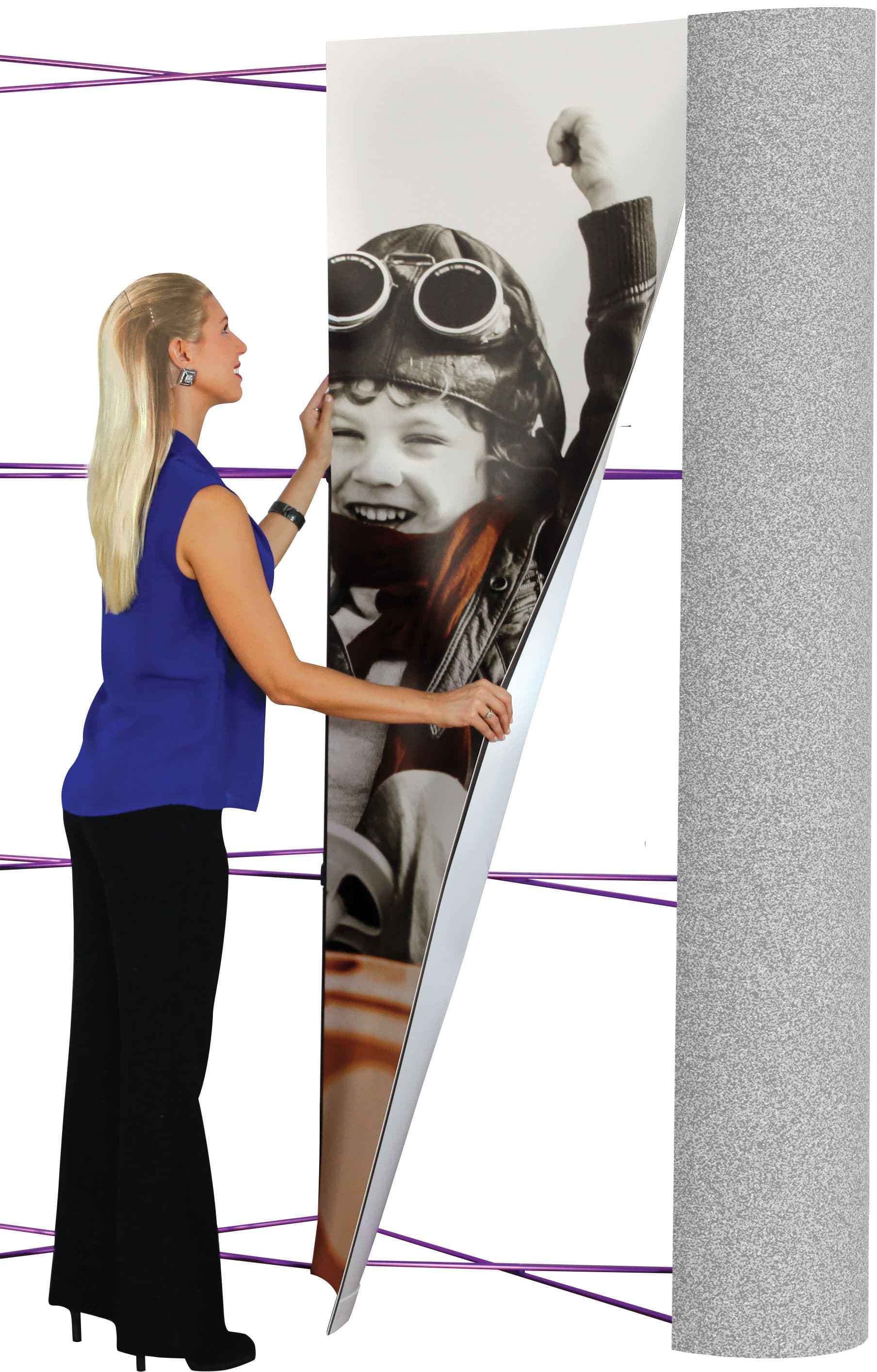10' trade show wall with 4 graphic panels