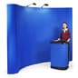10' Curved Pop Up Display w/ Hook-and-Loop Fabric, Counter & 2 Spotlights - Blue
