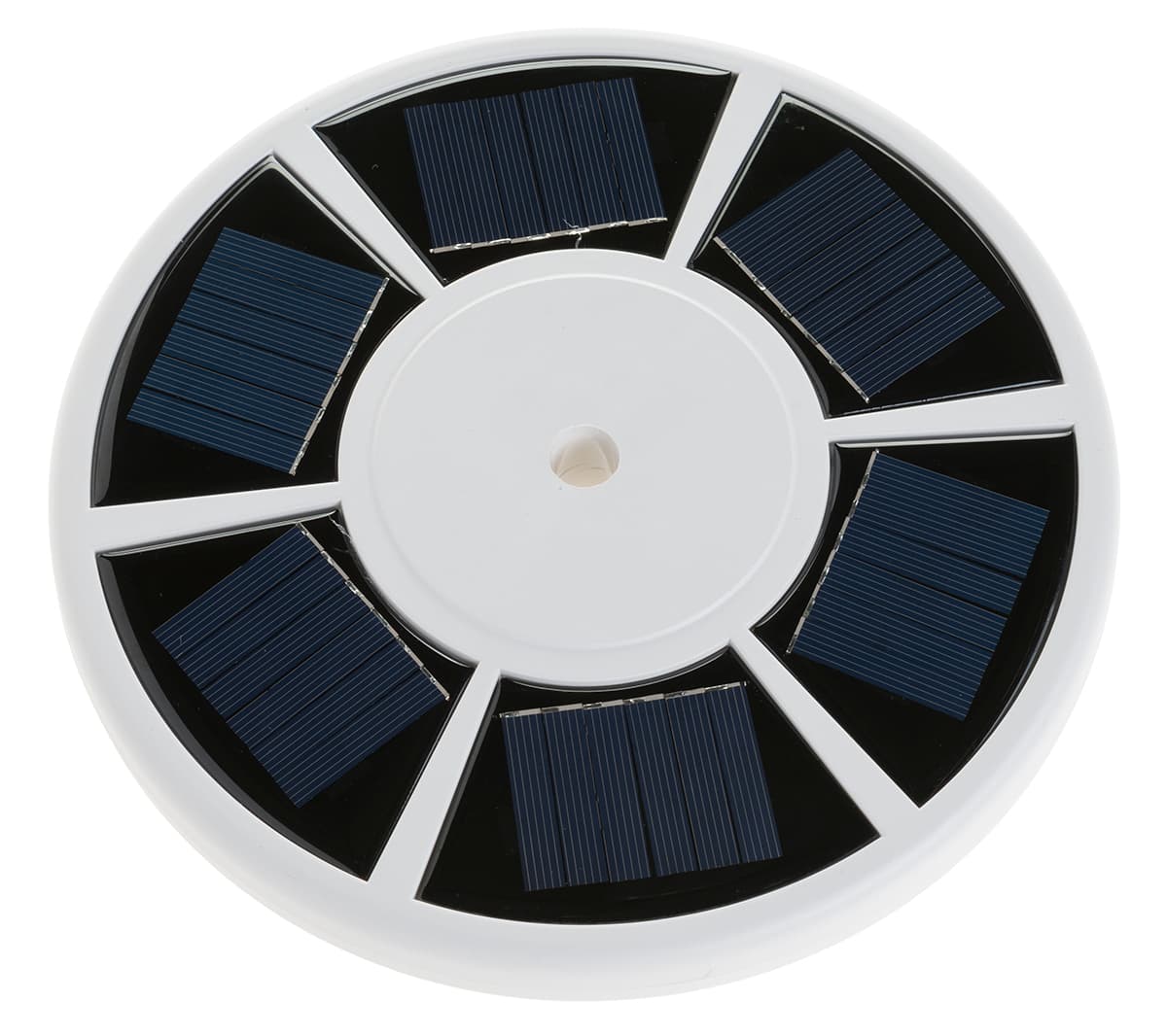 Solar flagpole light with 6 panels