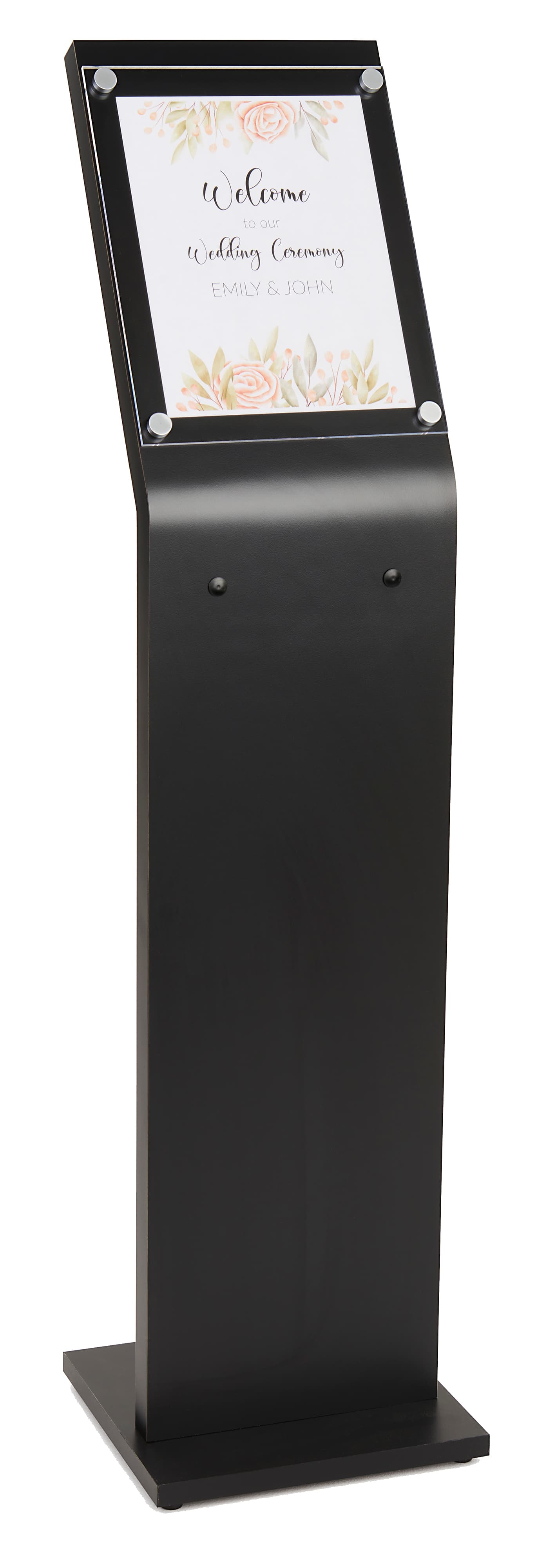 Square Base Black Laminate Sign Stand