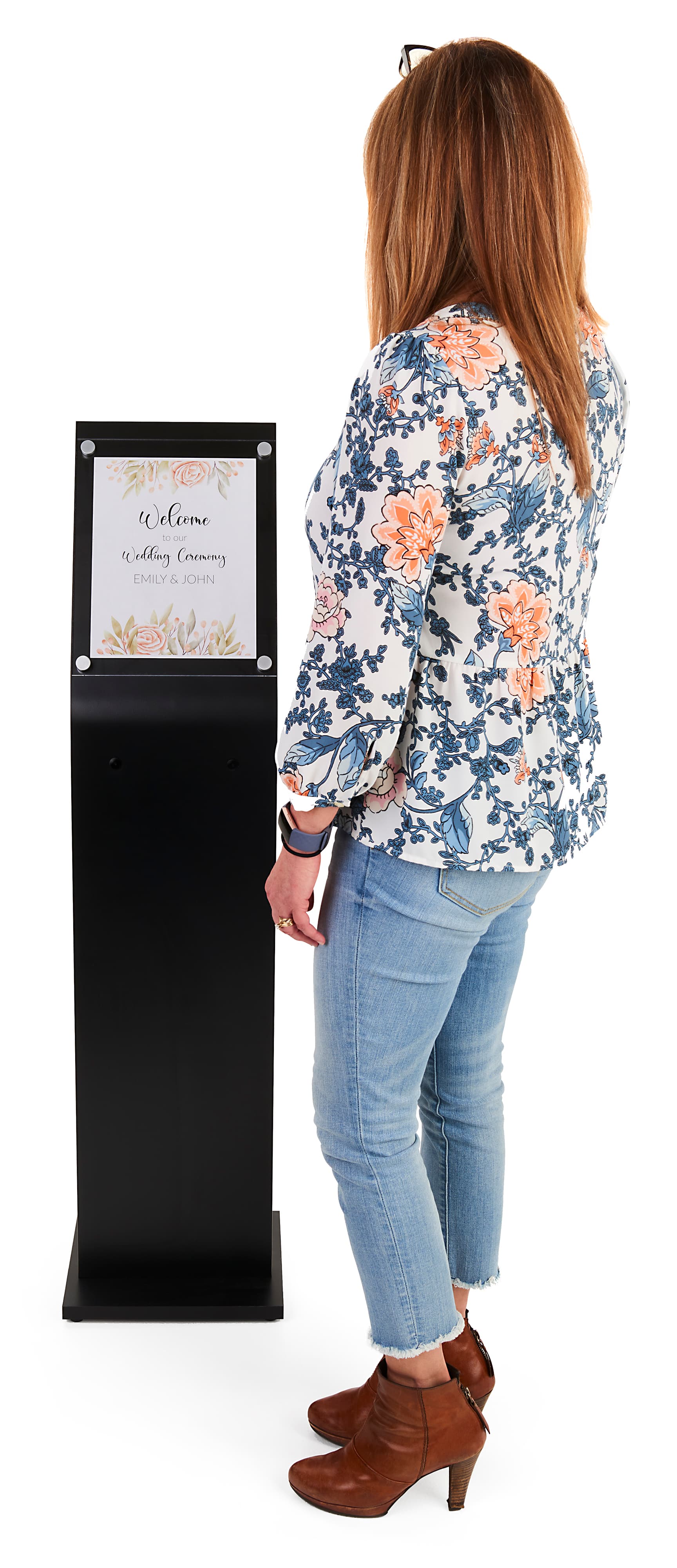 Black Laminate Sign Stand with Weighted Base 