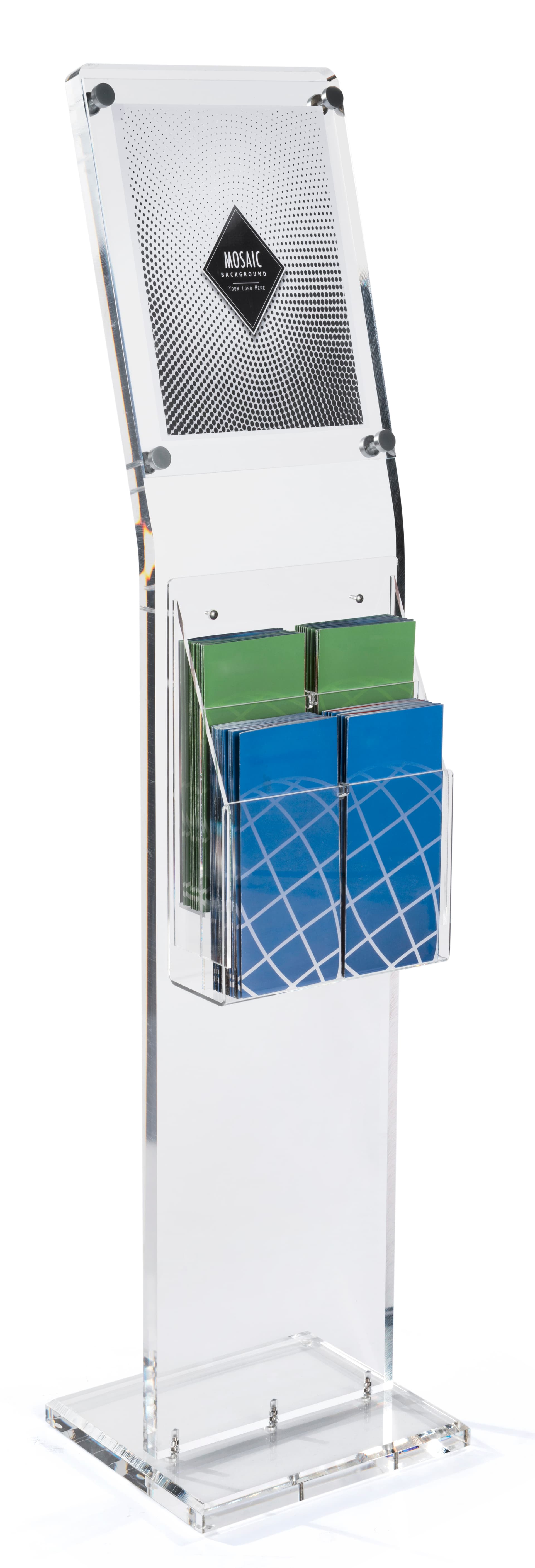 Catalog Rack: Acrylic w/2-Tiered Adjustable Pocket