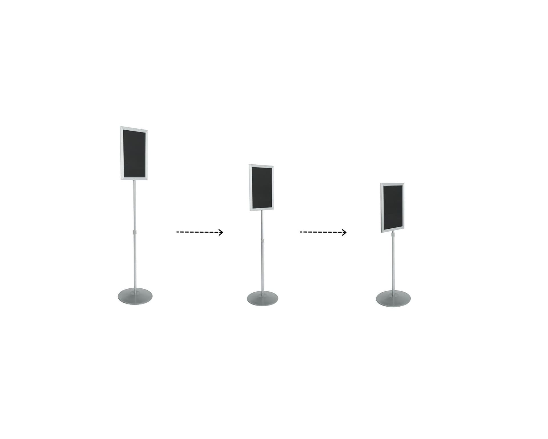 Sign frames with adjustable height