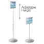 Floor Standing Sign Holder, Double-Sided, Adjustable Height