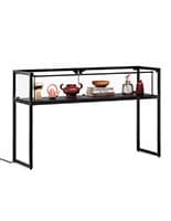 Showcase table with back opening 