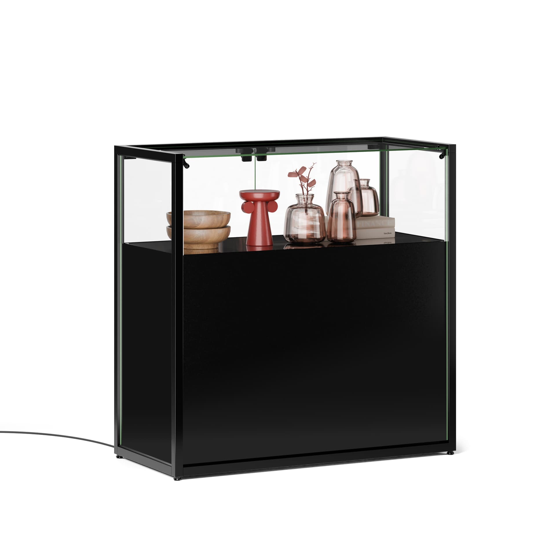 Showcase table with tempered glass shelf 