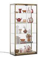 Locking glass display cabinet with tempered glass